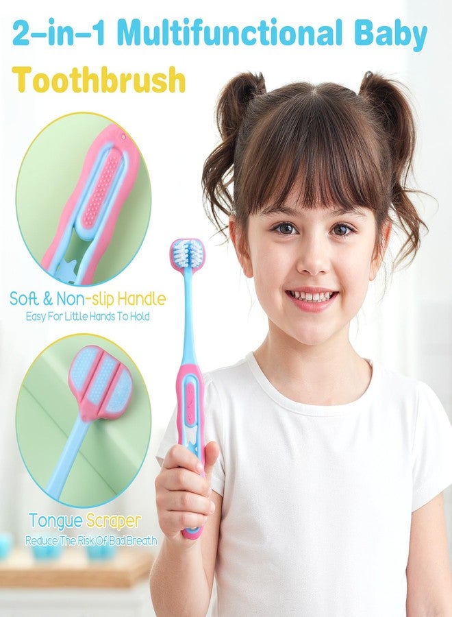 ValueBargain 4 Pack 3 Sided Toothbrush Kids, Soft Bristles 3 Sided Toothbrush, Triple-Sided Design for Ages 1-12, Easy Grip Handle & Complete Care - Image 4